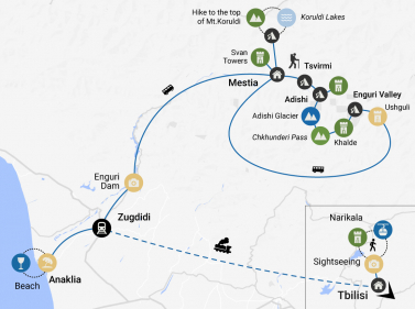 Unique Journey around Georgia: Trekking & Sightseeing