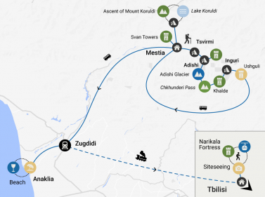 Unique Journey around Georgia: Trekking & Sightseeing