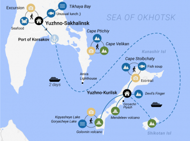 2 Islands: Sakhalin and Kunashir